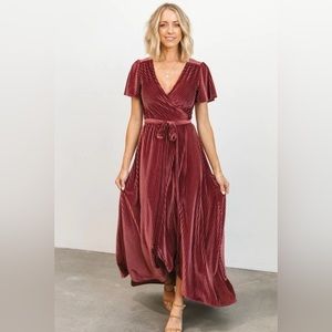 Baltic Born Andi Ribbed Velvet Wrap Dress
